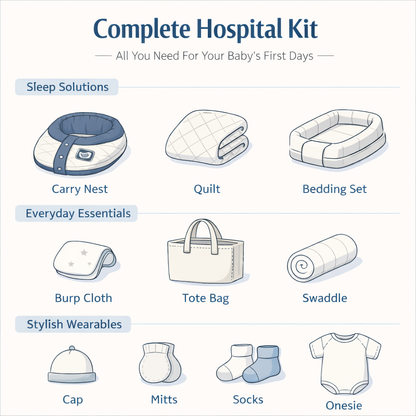 Pure Bamboo Complete Newborn Essentials Hospital Kit - The Memories Collection - 100% Organic
